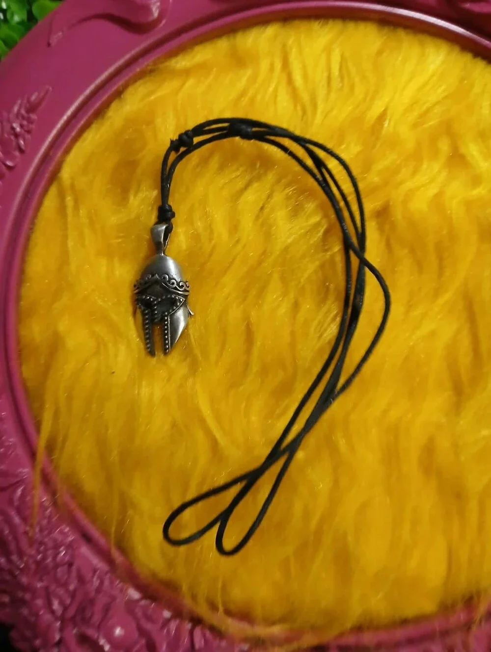 Spartan Helmet Pendant Necklace – Adjustable Black Cord
